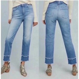 AG Adriano Goldschmied The Isabelle High Rise Straight Crop Double Hem Jeans 27R